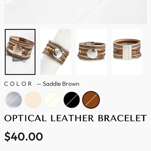 SAACHI Gold and Brown Layered “Optical Leather” Bracelet - Picture 8 of 8